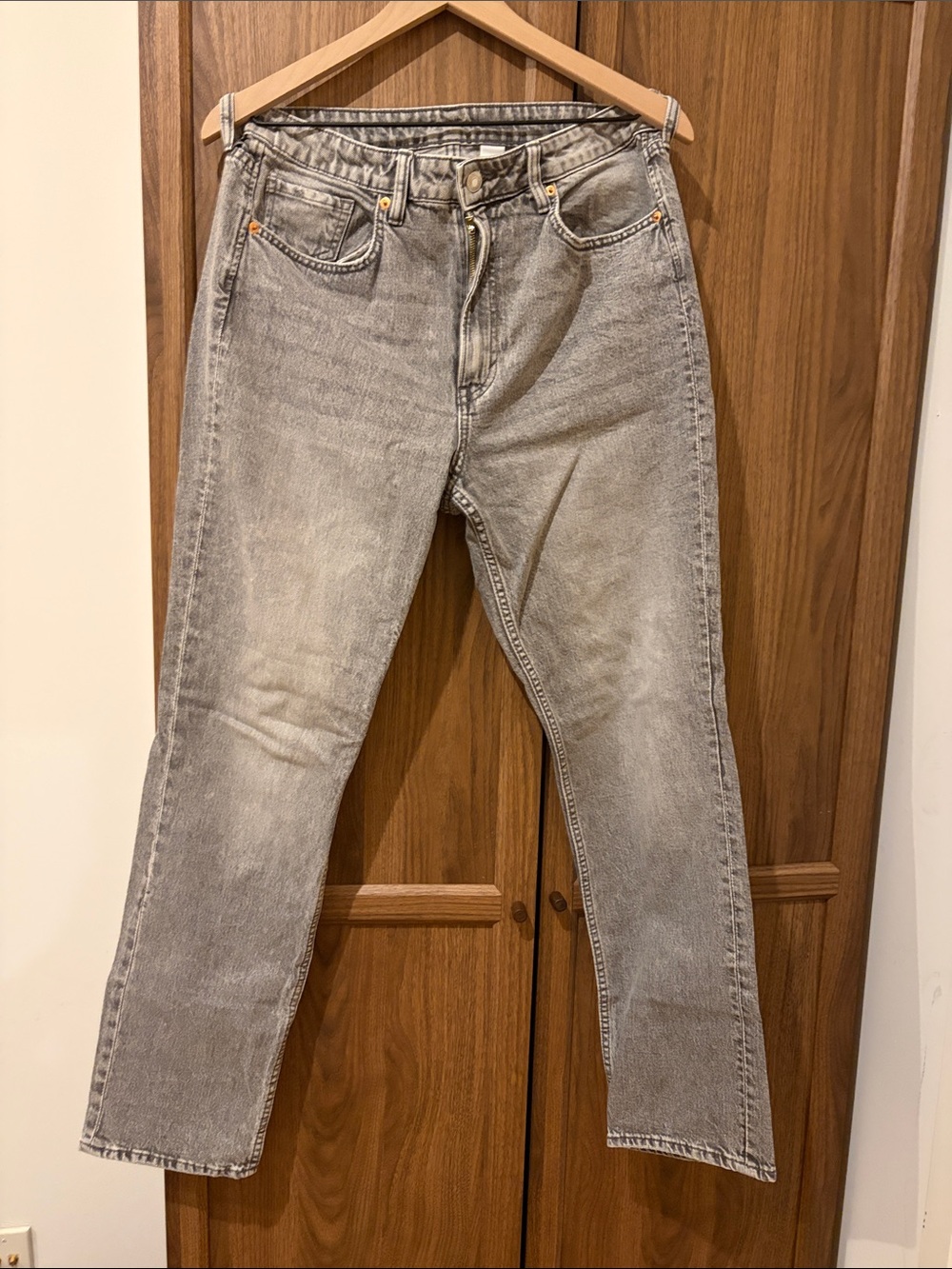 H&M Light Gray Straight Leg Jeans